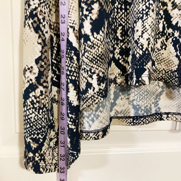 JONES NEW YORK Black snake print cold shoulder short sleeve top ~ MEDIUM LARGE - Picture 7 of 15